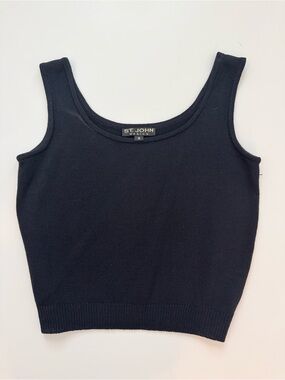 St. John Santana Black Knit Tank